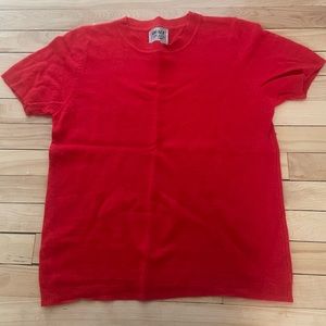 Red knot short sleeve sweater- wool and angora
